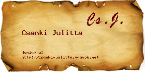 Csanki Julitta névjegykártya